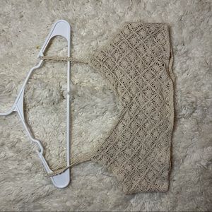 Shein Cream Crochet Crop Top, Size SM
